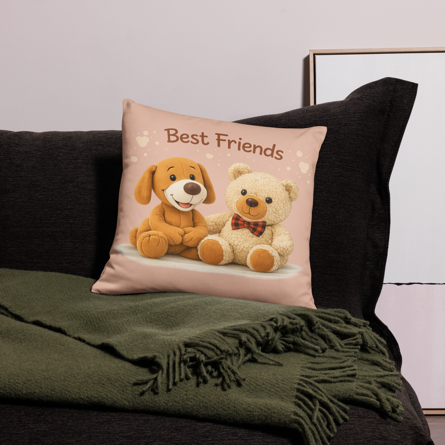 Best Friends Gotcha & Daki Square Pillow 18″×18″