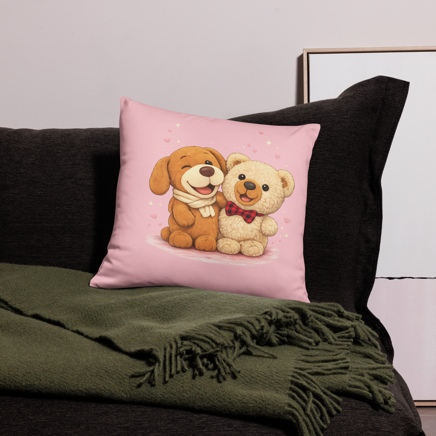 Gotcha & Daki Hug Pillow  18″×18″