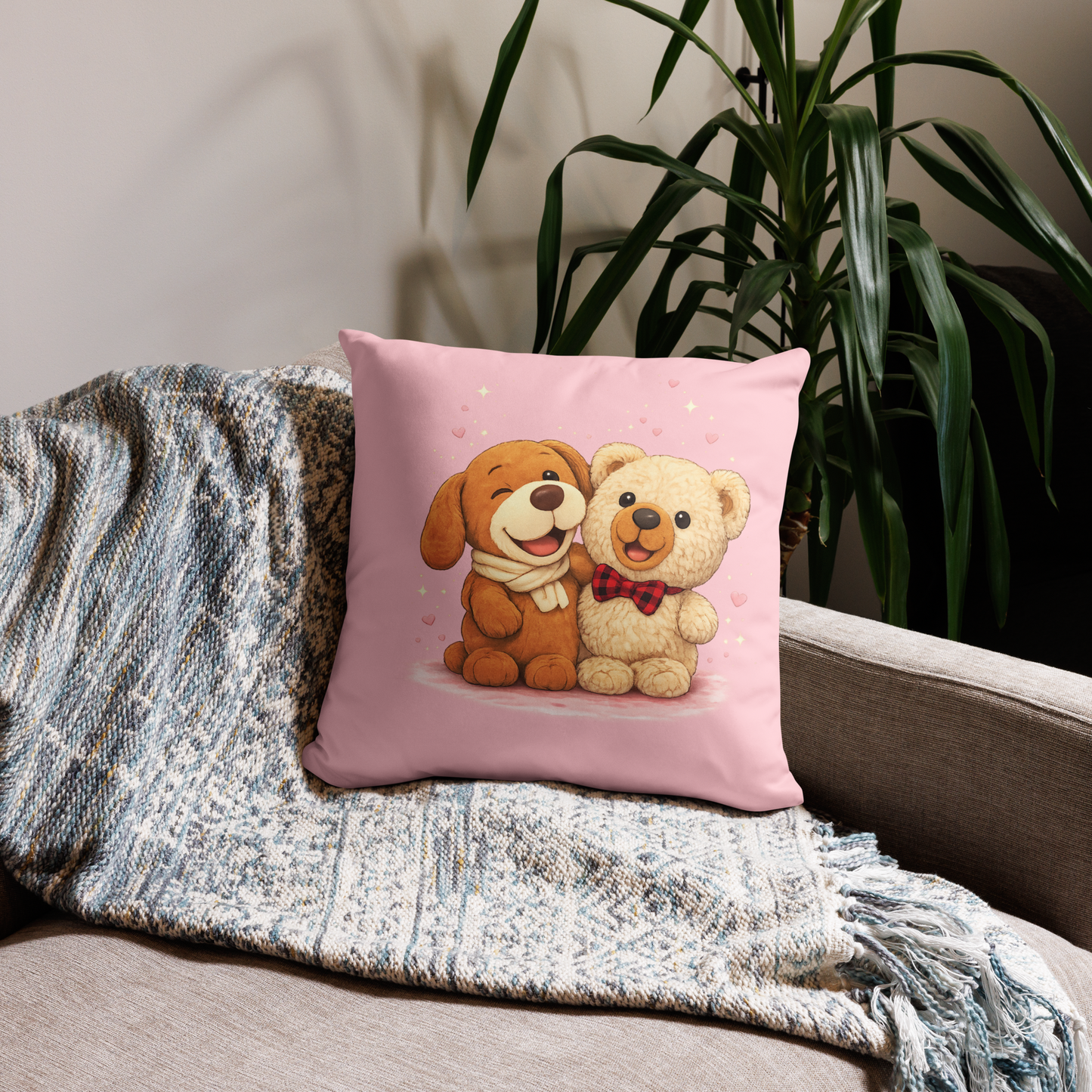 Gotcha & Daki Hug Pillow  18″×18″