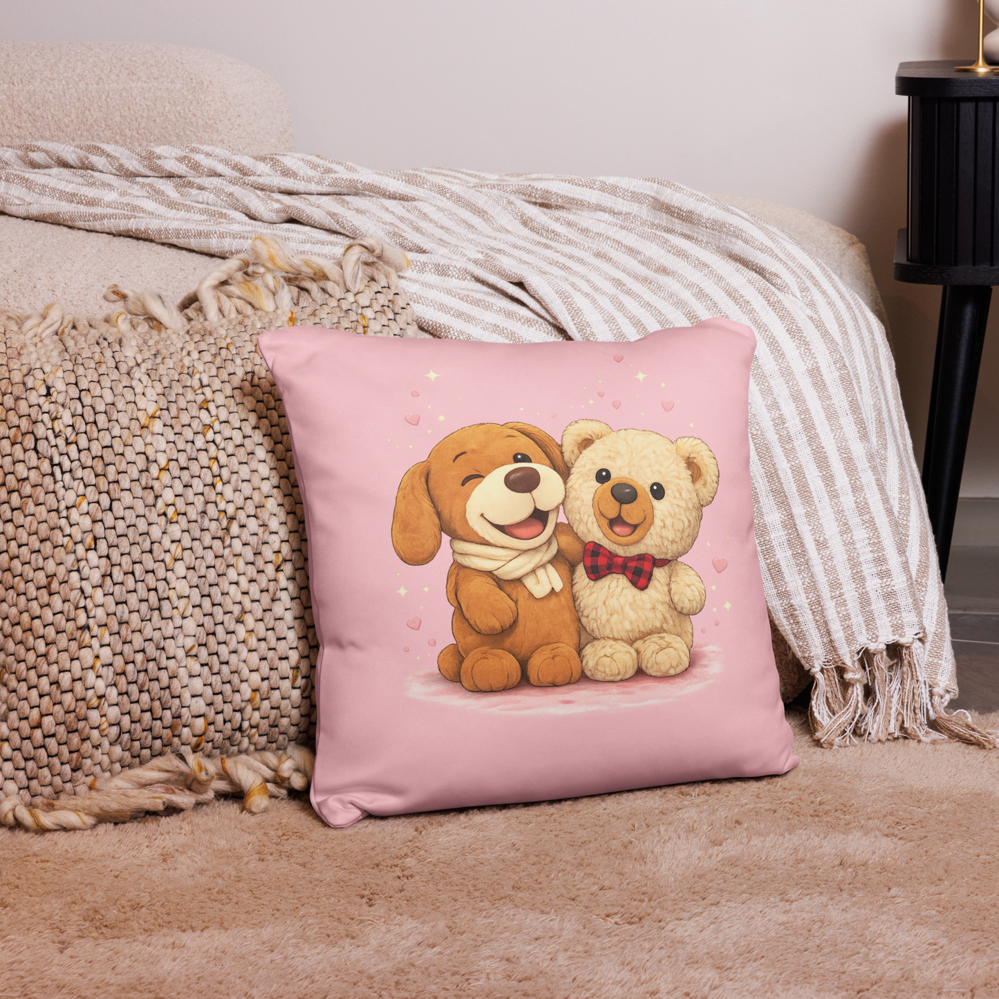 Gotcha & Daki Hug Pillow  18″×18″