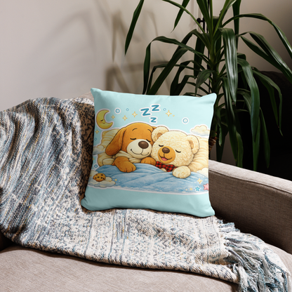 Cute Sleeping Gotcha & Daki Decorative Pillow 18″×18″