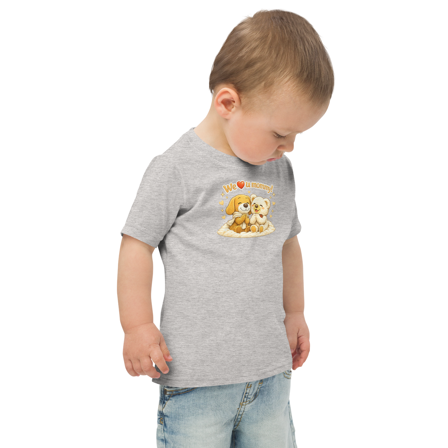 Toddler jersey t-shirt - We love you Mommy Edition