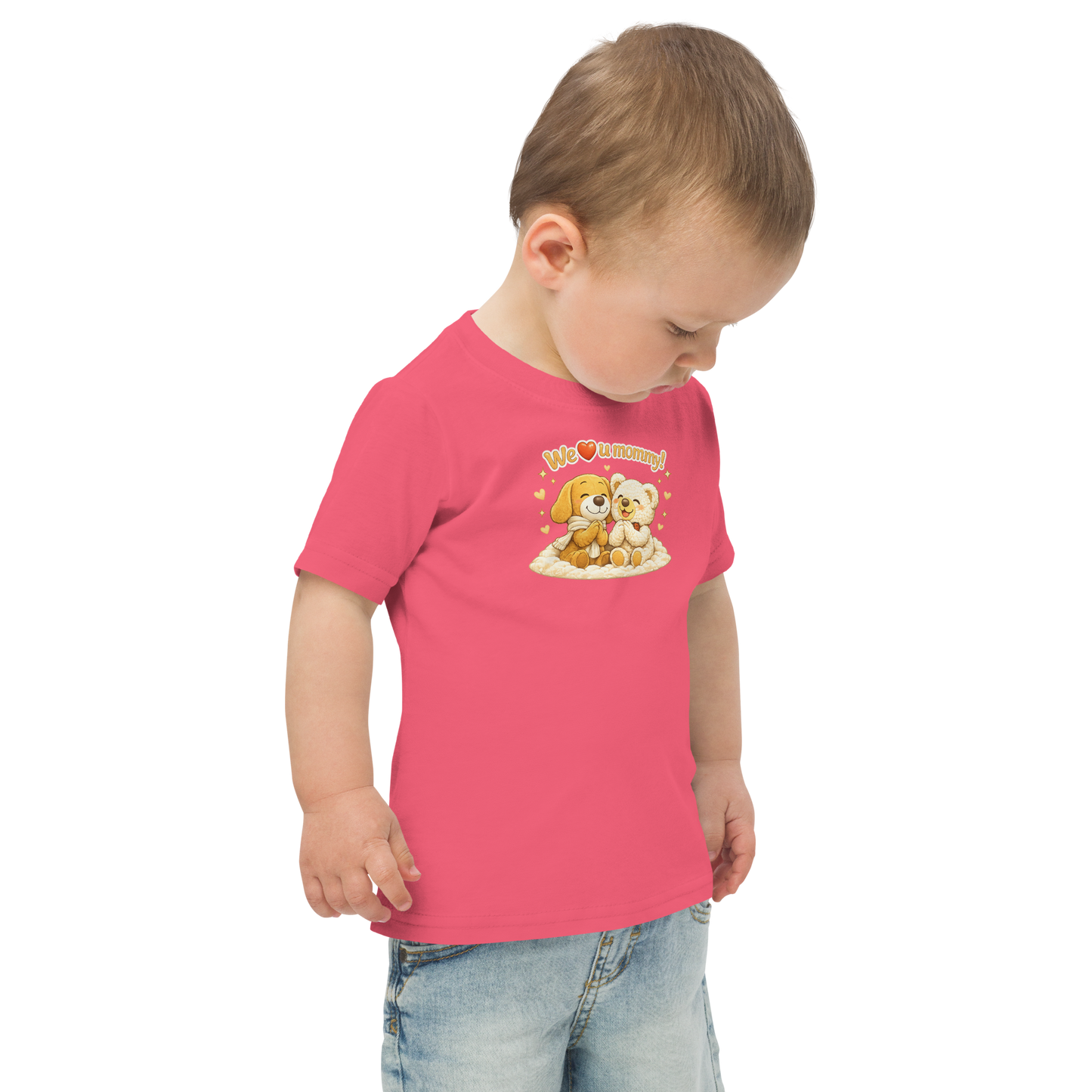 Toddler jersey t-shirt - We love you Mommy Edition