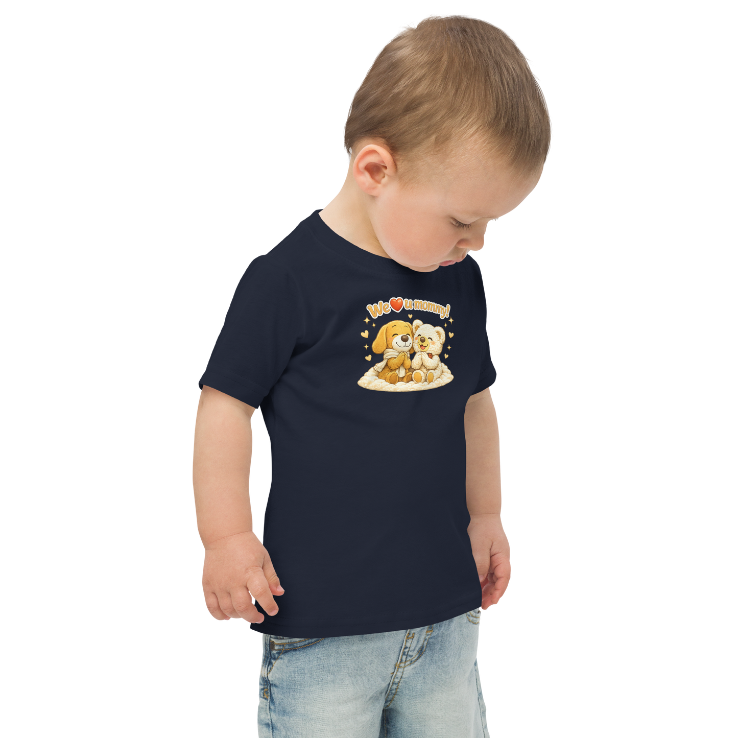 Toddler jersey t-shirt - We love you Mommy Edition