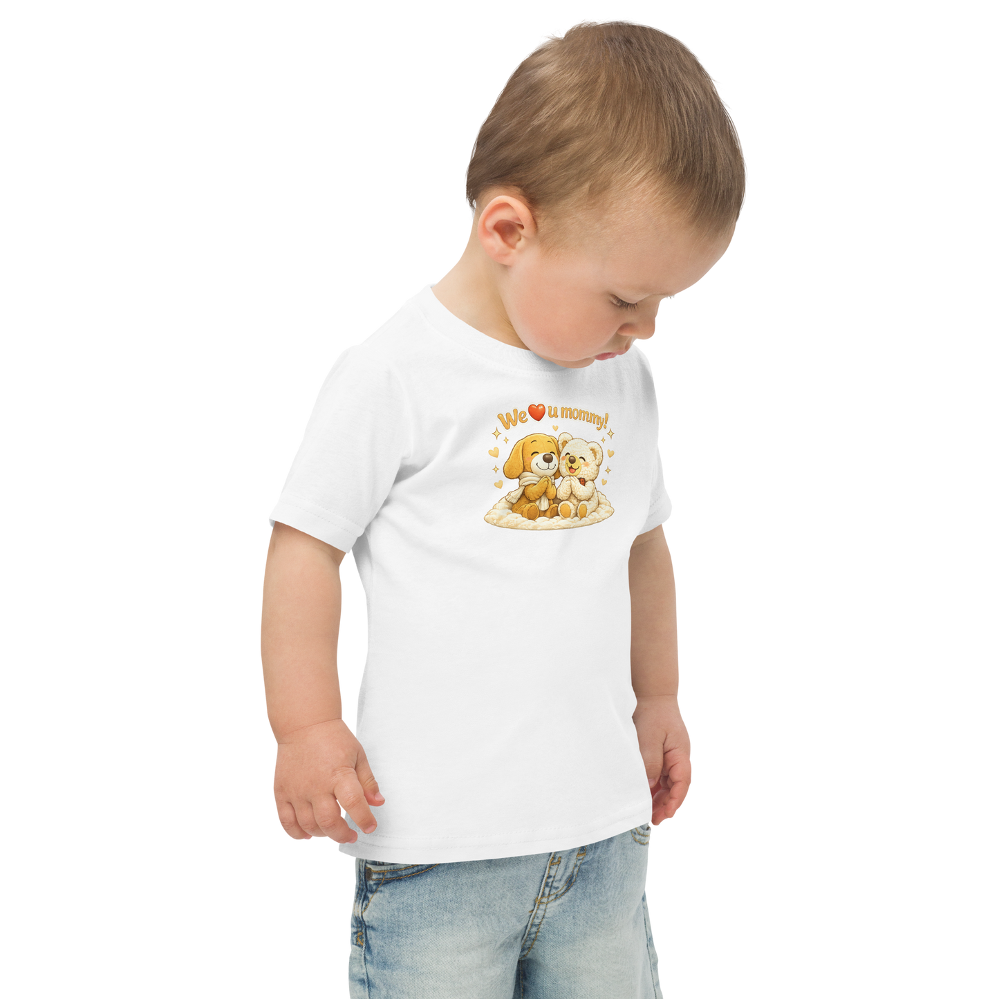 Toddler jersey t-shirt - We love you Mommy Edition